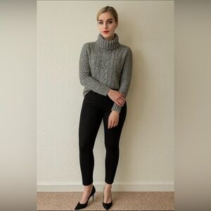 Ann Taylor Loft grey cowl neck sweater